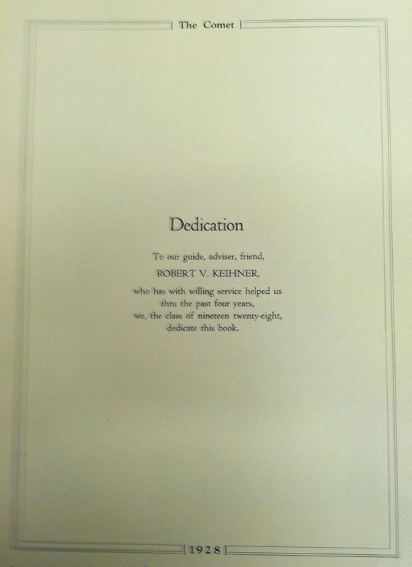 1928 HHS Yearbook pg3 Dedication